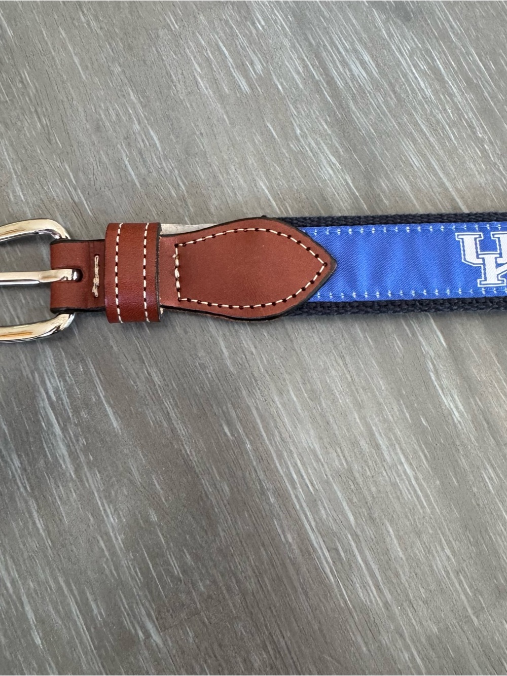 Alumni Hall Kentucky Wildcats UK Logo Webbing Leather Belt Royal Blue Size 30